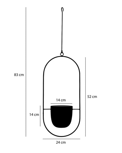 Bloempot binnen - Zwart