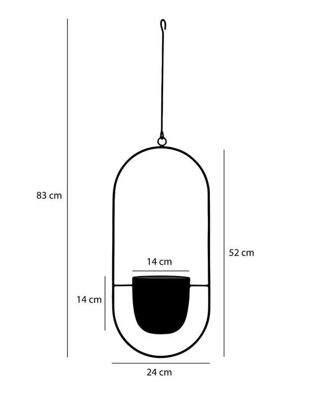 Bloempot binnen - Zwart