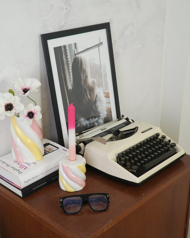 Vaas - Geel/roze/wit