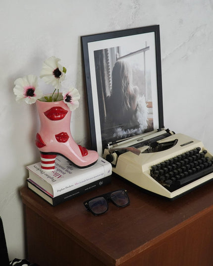 Bloemvaas- Roze/rood