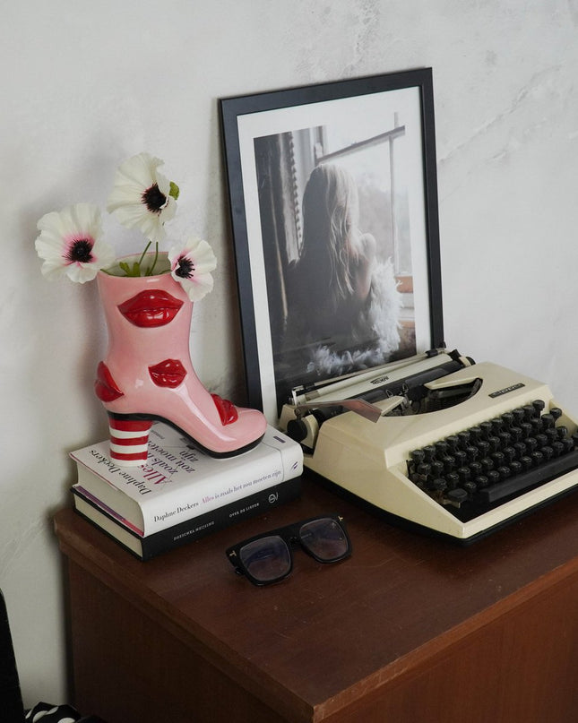 Bloemvaas- Roze/rood