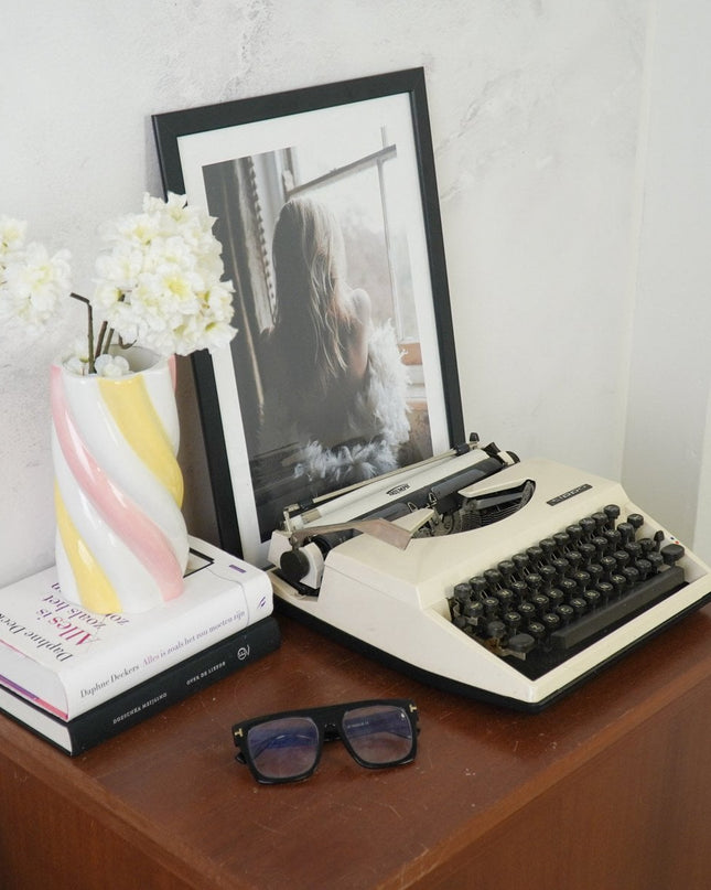 Vaas - Geel/roze/wit