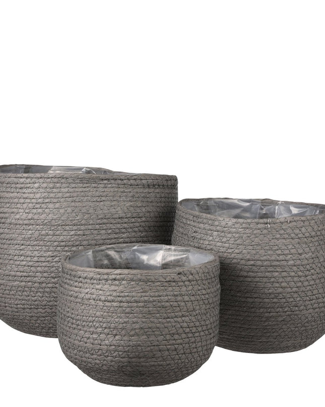 Plantenmand - Set van 3 - Grijs