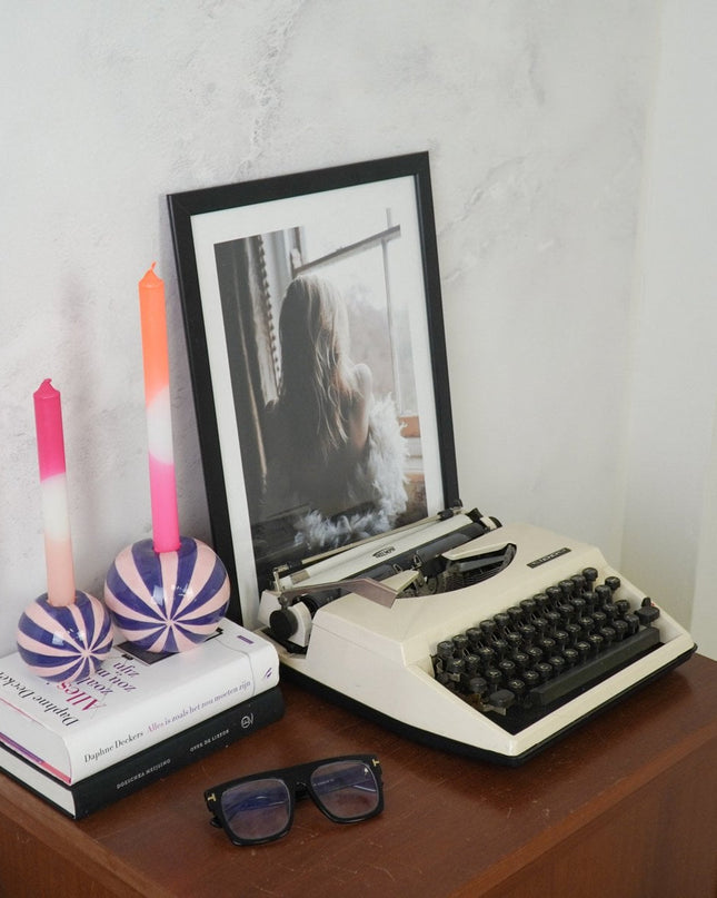 Kandelaar - Blauw/roze