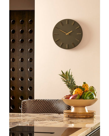 Wandklok - Donkergroen - Aluminium