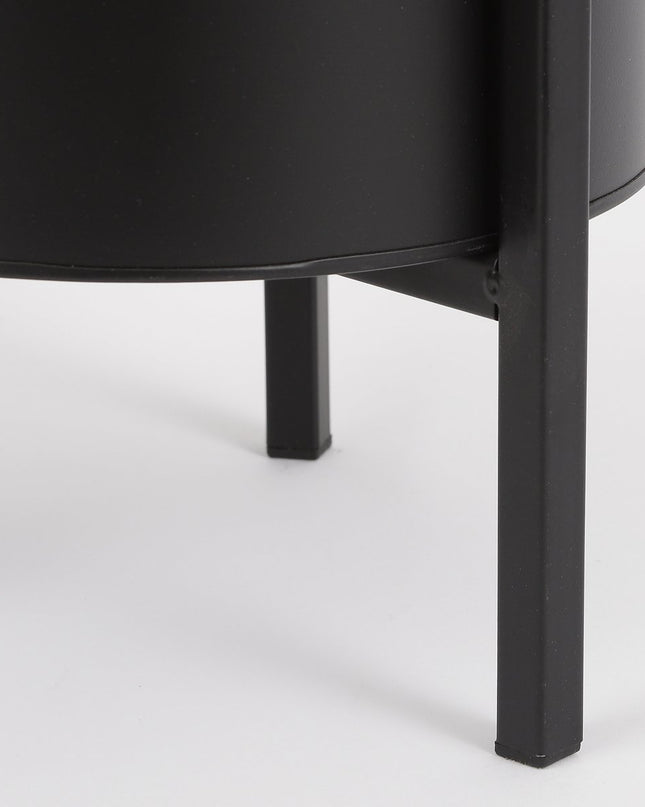 Bloempot op standaard - Set van 3 - Zwart