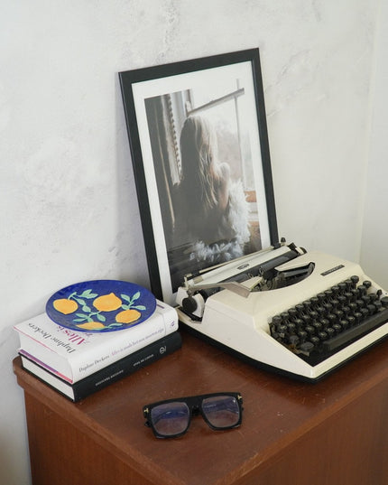 Decoratief bord - Blauw/geel