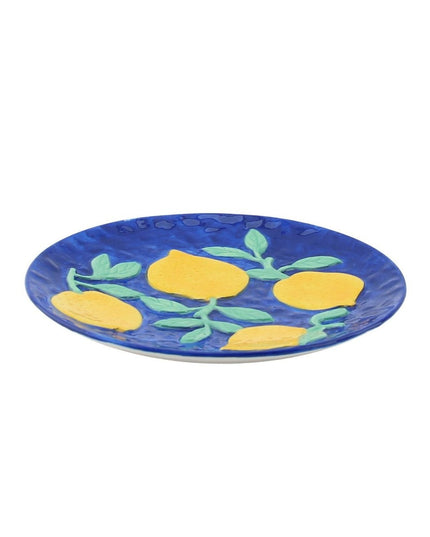 Decoratief bord - Blauw/geel