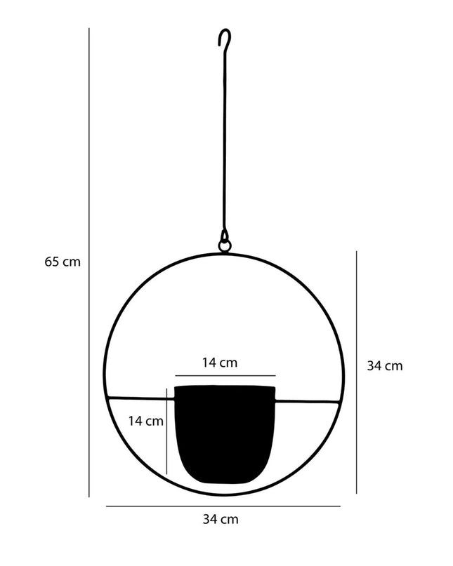 Bloempot binnen - Zwart