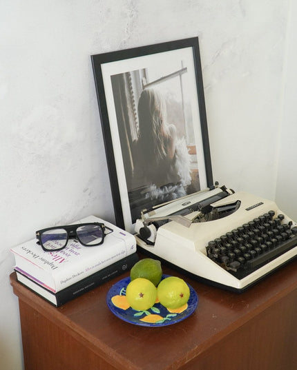 Decoratief bord - Blauw/geel