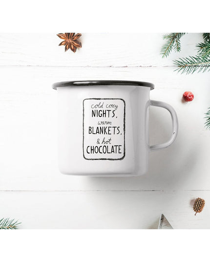 Emaille mok / Warme chocolademelk mok