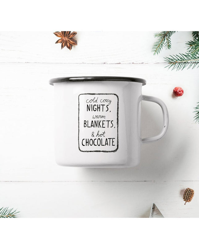 Emaille mok / Warme chocolademelk mok