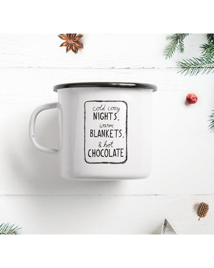 Emaille mok / Warme chocolademelk mok