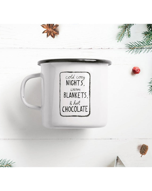 Emaille mok / Warme chocolademelk mok