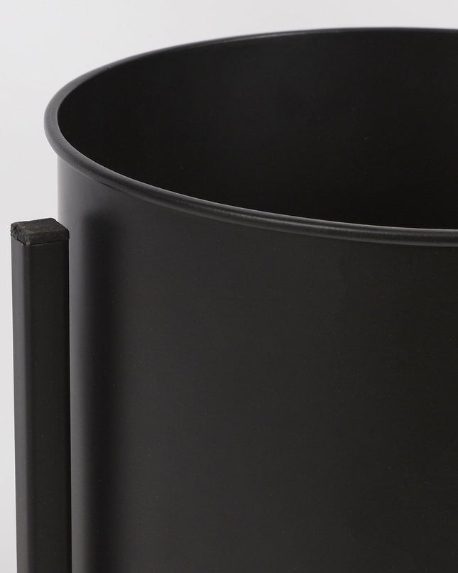 Bloempot op standaard - Set van 3 - Zwart