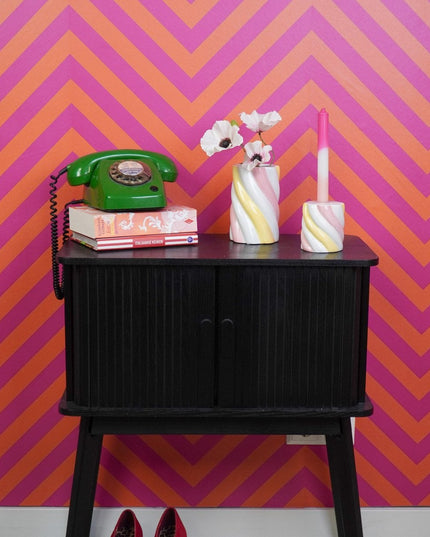 Vaas - Geel/roze/wit