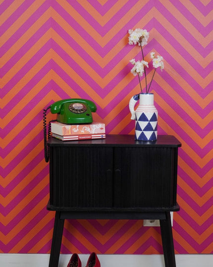 Vaas - Blauw/wit/roze