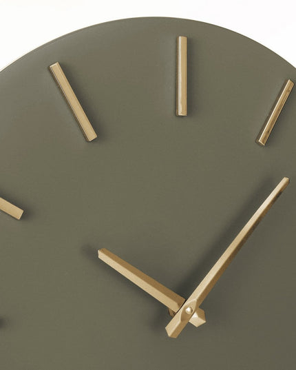 Wandklok - Donkergroen - Aluminium