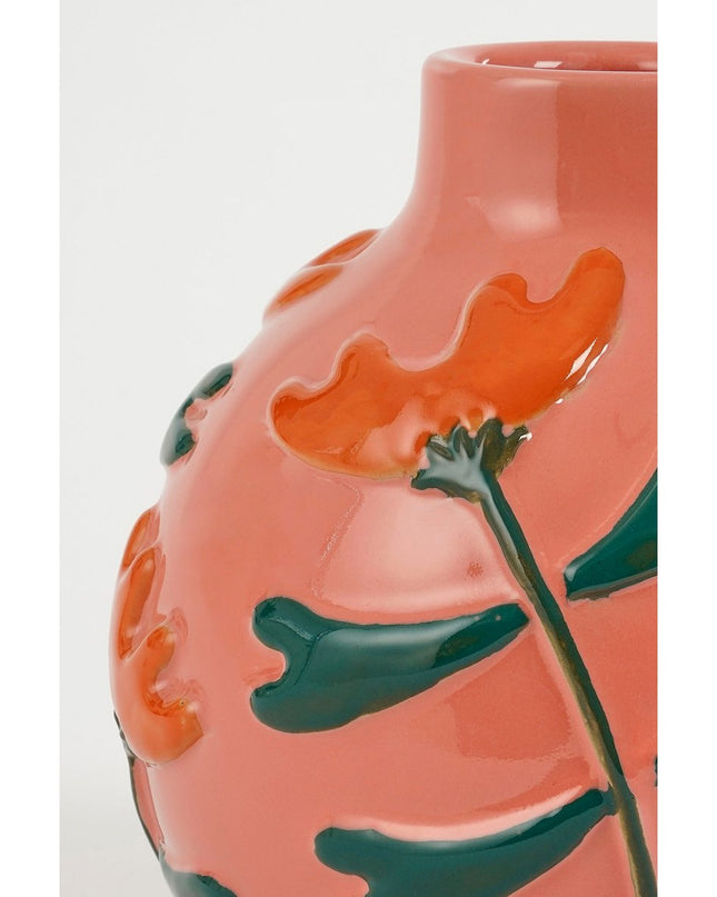 Vaas met bloemmotief - Roze