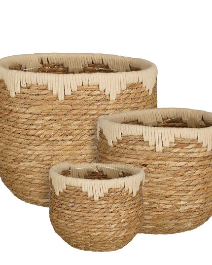 Plantenmand- Set van 3 - Beige