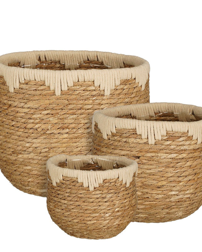Plantenmand- Set van 3 - Beige