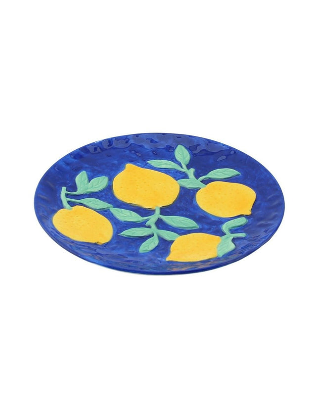 Decoratief bord - Blauw/geel