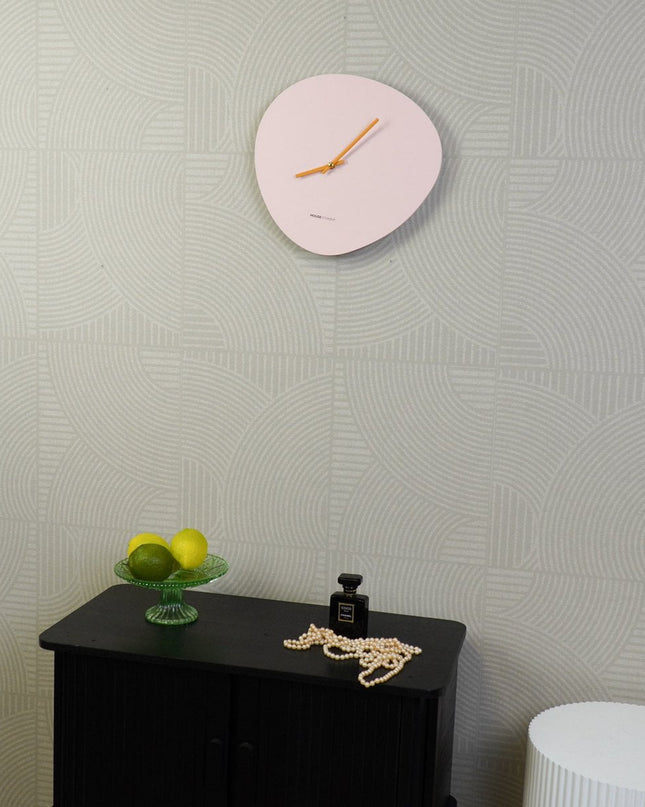 Wandklok - Organisch- Roze/ oranje