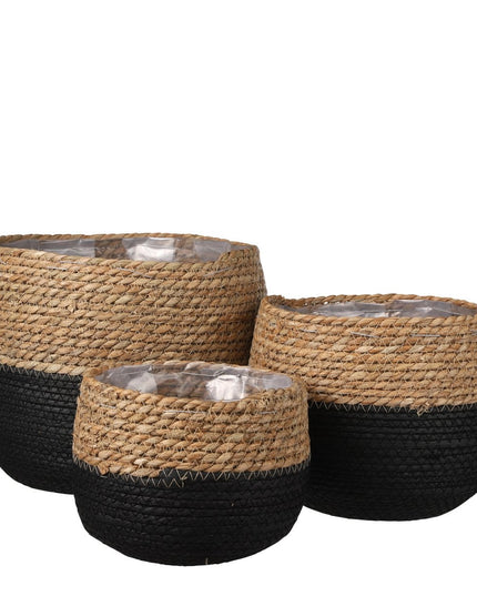 Plantenmand - set van 3 - Zwart