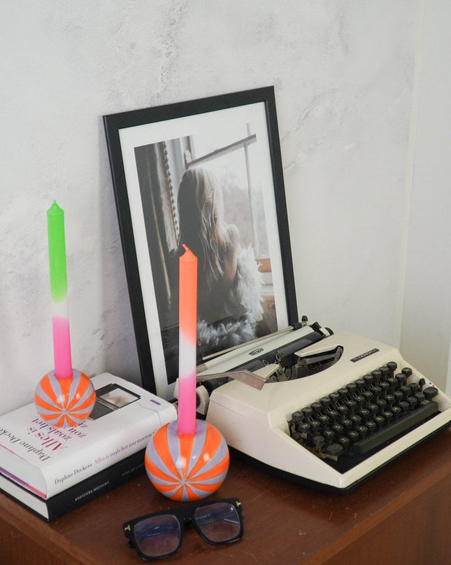 Kandelaar - Oranje/lila