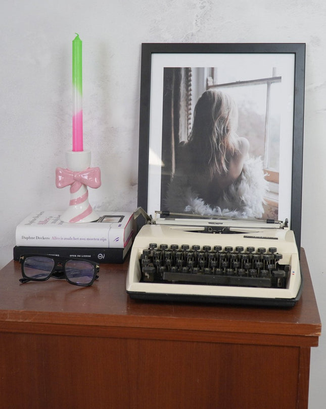 Kandelaar - Wit/roze