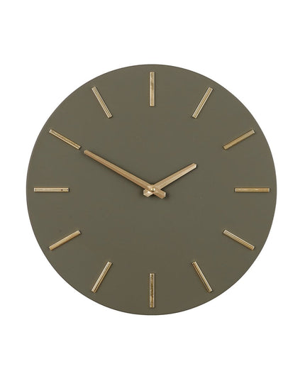 Wandklok - Donkergroen - Aluminium