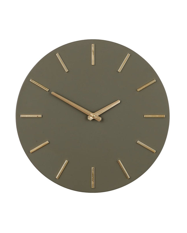 Wandklok - Donkergroen - Aluminium